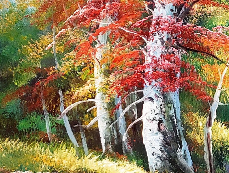 Waterfall Landscape #2, 24x48 100% Hand Painted Oil Painting on Canvas ...