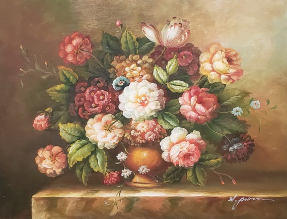 Classic Flower #12 - 12x16, 100% Hand Painted Oil Painting