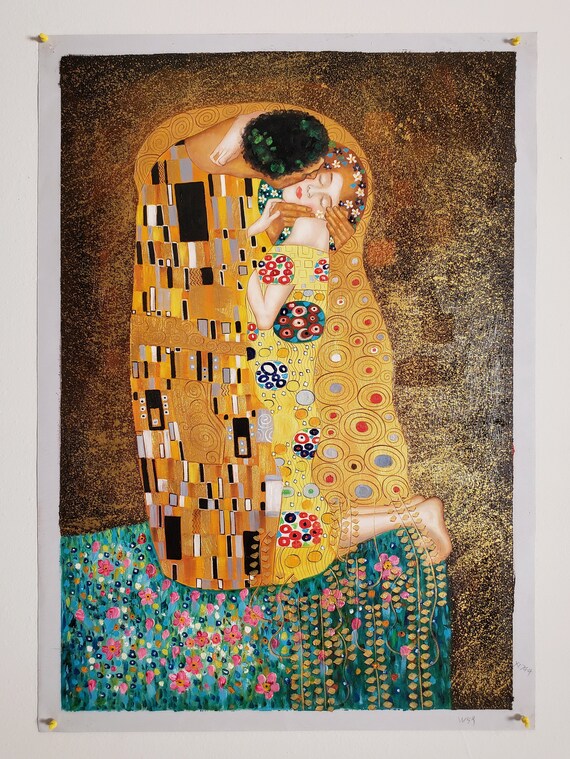 The Kiss by Klimt, 36x24, Oil Painting Reproduction on Canvas - Etsy