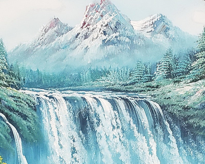 Waterfall Landscape WL1E30-1 36x48 100% Hand Painted Oil - Etsy