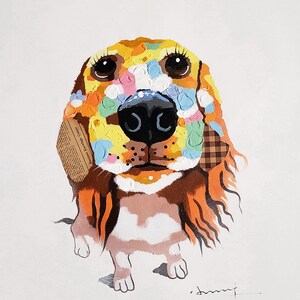 Curious Dog, 20x24 - Acrylic & Oil mixed Painting on Giclee Canvas