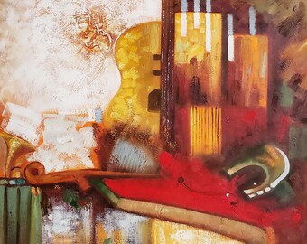 Music Abstract - 48x36 - 100% Hand Painted Oil Painting on Canvas