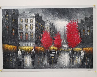 Oil Painting HD Print Picture Paris Arc de Triomphe Scene on