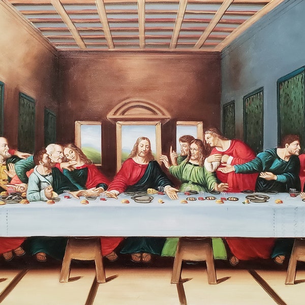 Last Supper Oil Painting Etsy