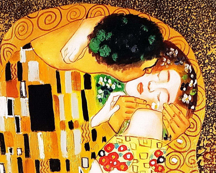The Kiss by Klimt, 24x20, Oil Painting Reproduction on Canvas - Etsy
