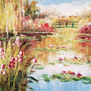 Garden Pond #10 - 12x16, 100% Hand Painted Oil Painting on Canvas