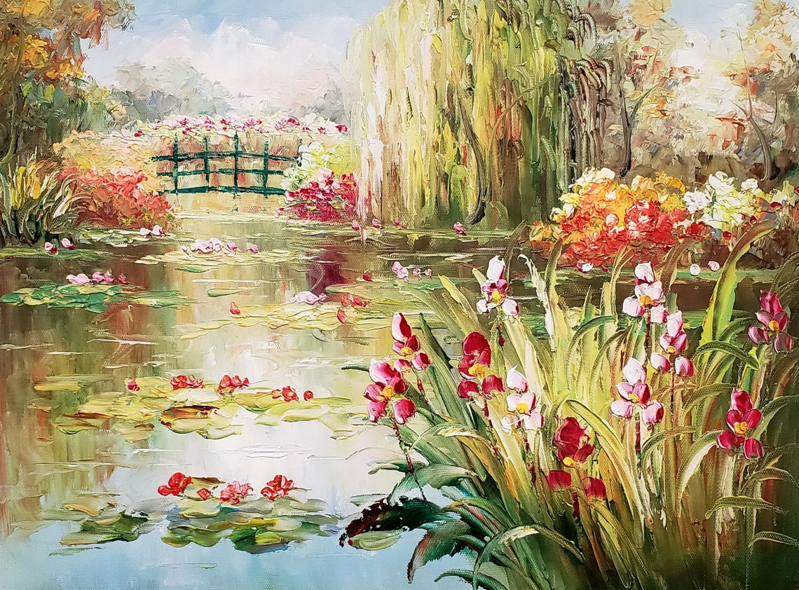 Garden Pond 36 12x16 100 Hand Painted Oil Painting on Etsy