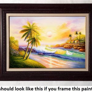Sunset Palm Tree #8, (006B1) 24x36, 100% Hand Painted Oil Painting on ...