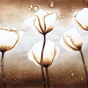 White Tulips (#006B0), 24x36, 100% Hand Painted Oil Painting on Canvas