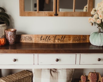 Hello Fall | Wine Barrel Stave Sign | Fall Decor