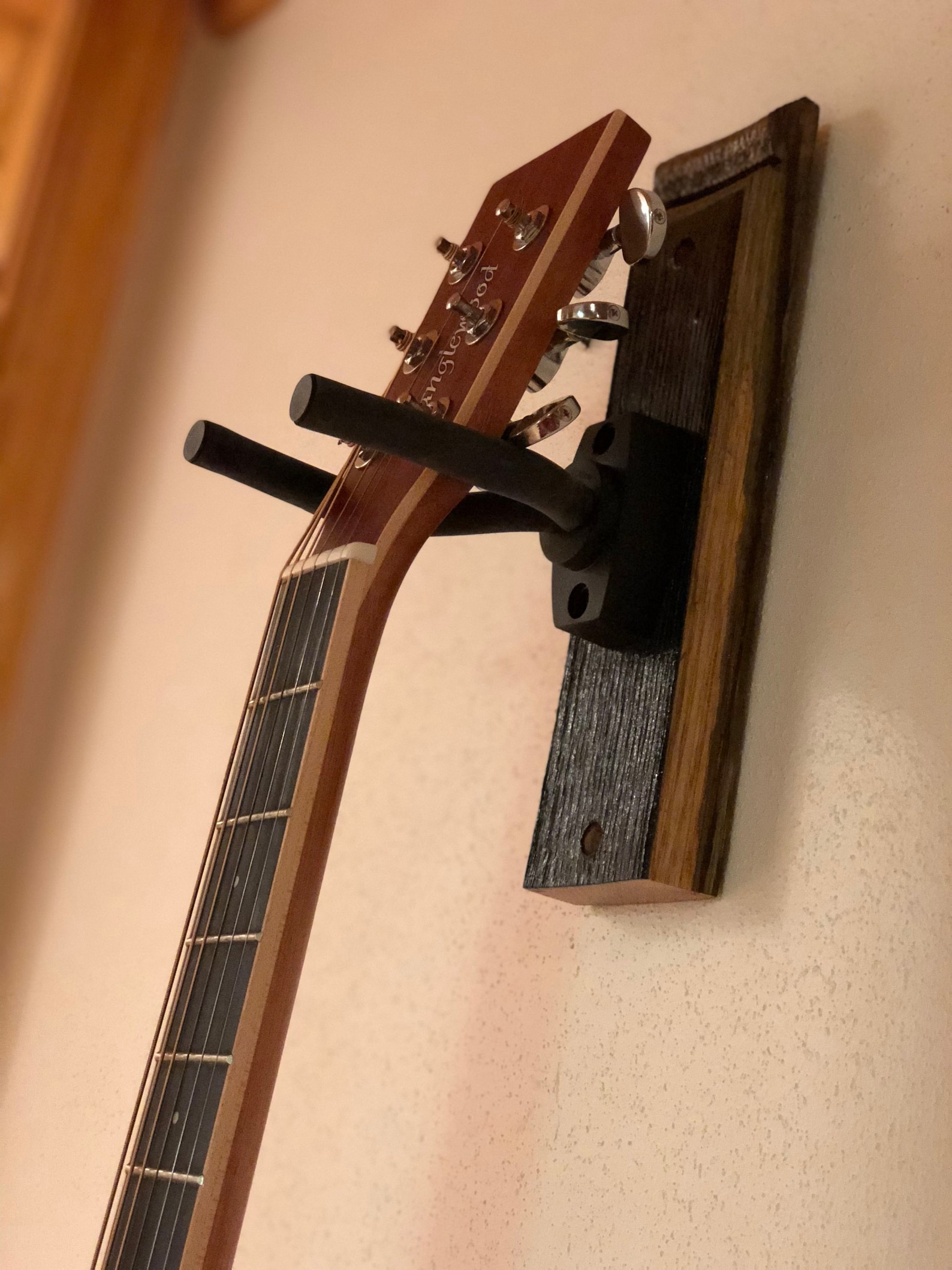Whiskey Barrel Stave Guitar Wall Mount Guitar Hanger Etsy