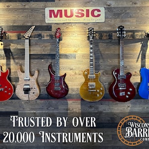 Whiskey Barrel Guitar Hanger| Guitar Wall Mount | Guitar Stand Ukulele Hanger and Gift for guitarist | Bass Hanger | Bass Stand | Guitar Hanger | Guitar Wall Mount | Guitar Holder | Instrument Hanger | Guitar holder | Guitar Hanger | Electric Hanger