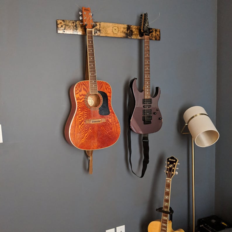 Whiskey Barrel Stave Guitar Wall Mount Guitar Hanger Etsy