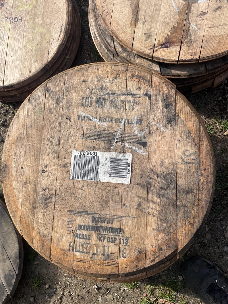 Bourbon Barrel Head, Whiskey Barrel Lid, 20" Round, Whiskey Barrel Parts For DIY Buffalo Trace