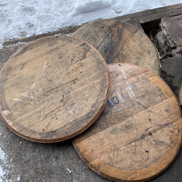 Bourbon Barrel Head, Whiskey Barrel Lid, 20" Round, Whiskey Barrel Parts For DIY