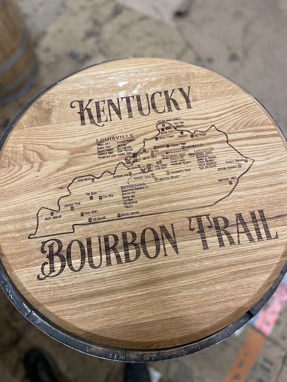 thumbnail image 2 of Handmade Kentucky Bourbon Barrel Sign – Nautical Chart Wall Decor With Coastal Tiki Style 2 of 6