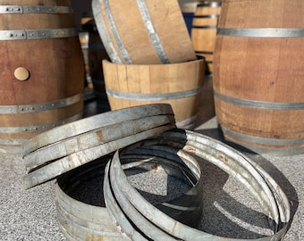 Wine Barrel Rings, Galvanized Metal Hoops - Upcycled Craft Supplies
