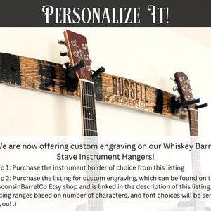 Whiskey Barrel Stave Guitar Wall Mount / One Guitar Hanger / Ukelele, Bajo, Banjo, Acústica, Guitarra Eléctrica Wall Hanger imagen 6