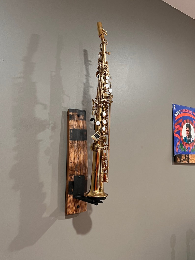 Whiskey Barrel Stave Saxophone Wall Mount Saxophone Hanger Etsy