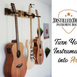 Whiskey Barrel Guitar Hanger| Guitar Wall Mount | Guitar Stand Ukulele Hanger and Gift for guitarist | Bass Hanger | Bass Stand | Guitar Hanger | Guitar Wall Mount | Guitar Holder | Instrument Hanger | Guitar holder | Guitar Hanger | Electric Hanger