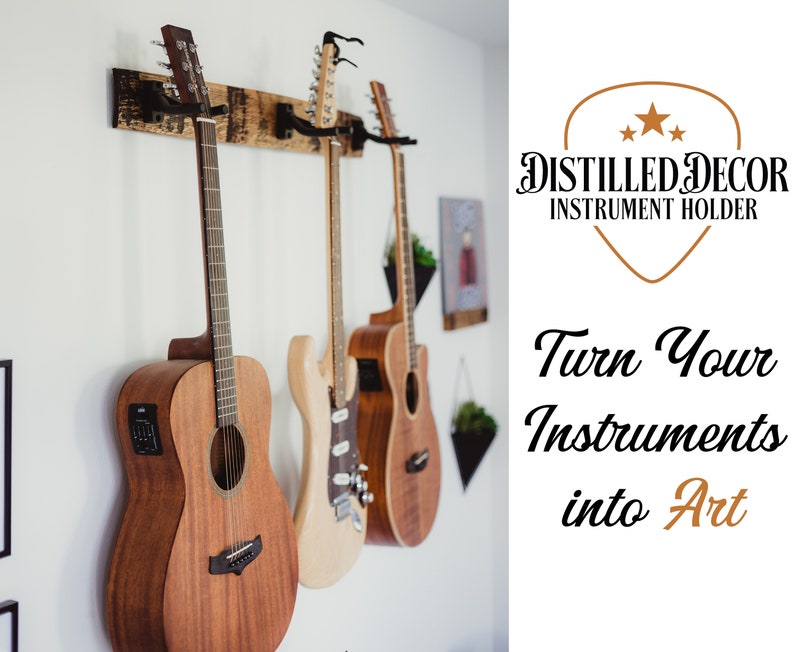 Whiskey Barrel Guitar Hanger| Guitar Wall Mount | Guitar Stand Ukulele Hanger and Gift for guitarist | Bass Hanger | Bass Stand | Guitar Hanger | Guitar Wall Mount | Guitar Holder | Instrument Hanger | Guitar holder | Guitar Hanger | Electric Hanger