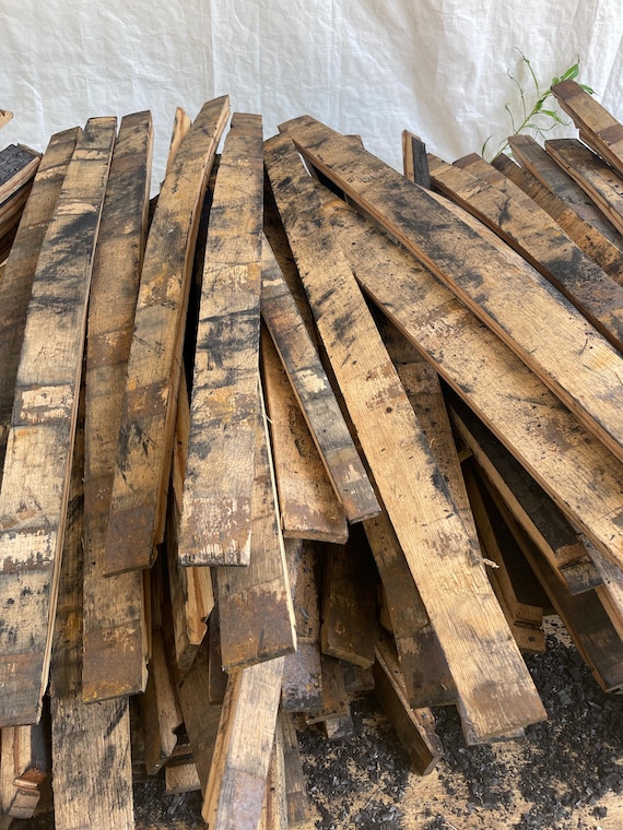 Charred Whiskey Barrel Staves | Bourbon Barrel Wood for Crafts & Decor