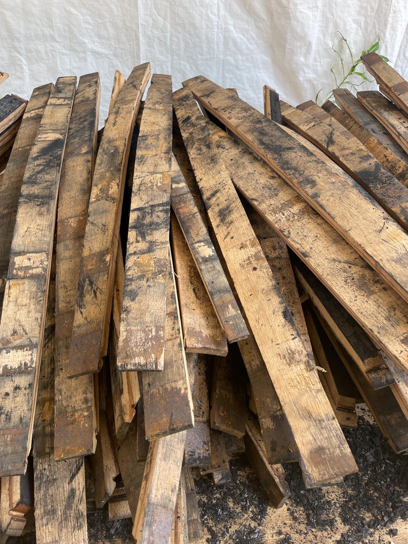 Charred Whiskey Barrel Staves | Bourbon Barrel Wood for Crafts & Decor image 2