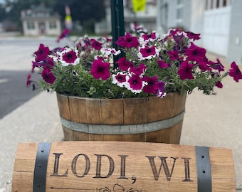 Personalized Barrel Sign | Coordinates or Custom | Laser Engraved Oak