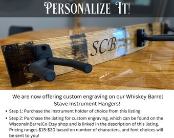 Complemento de personalización** para la compra de tu colgador de guitarra Barrel Stave