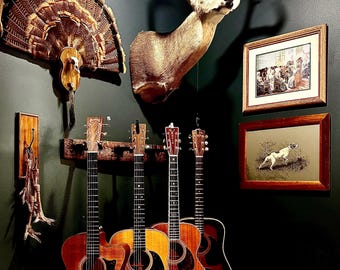 HONESTY 4-Pack Wall Guitar Hangers - Premium Black Hooks For Safe & Stylish Display