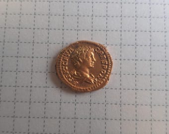 Gilded coin made from silver Roman coin - Denarius 3 century A.D.