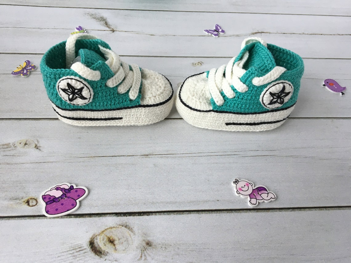 Crochet Converse All Star Baby Booties Crochet Converse Etsy