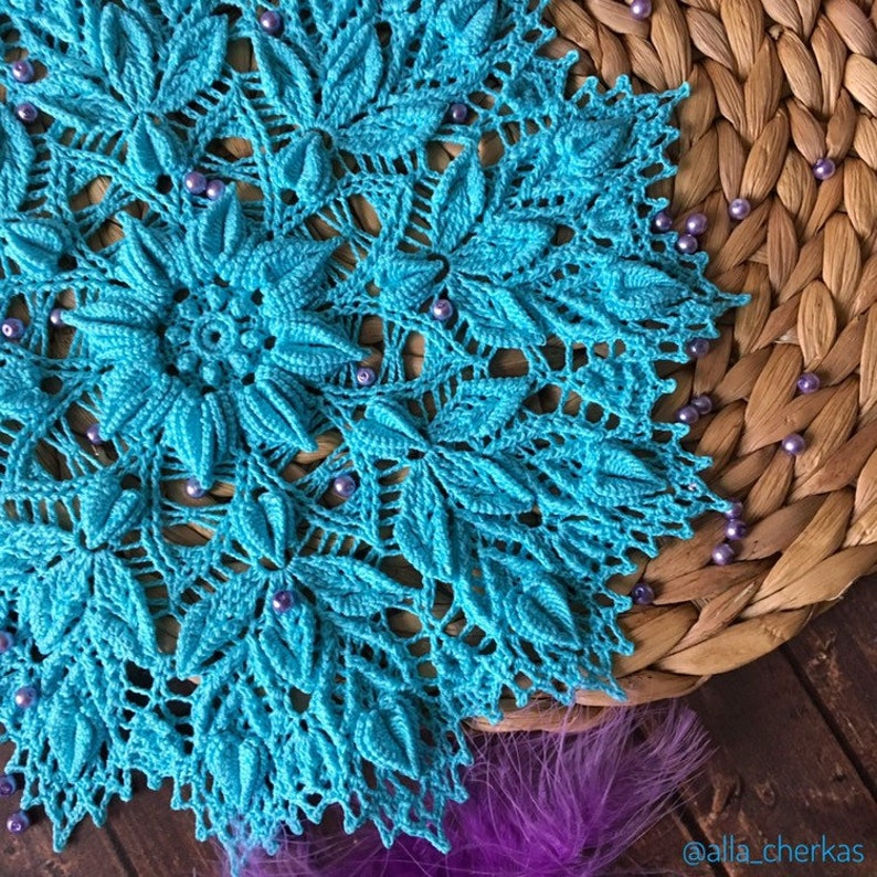 Crochet doily turquoise crochet doily textured doily lace Etsy