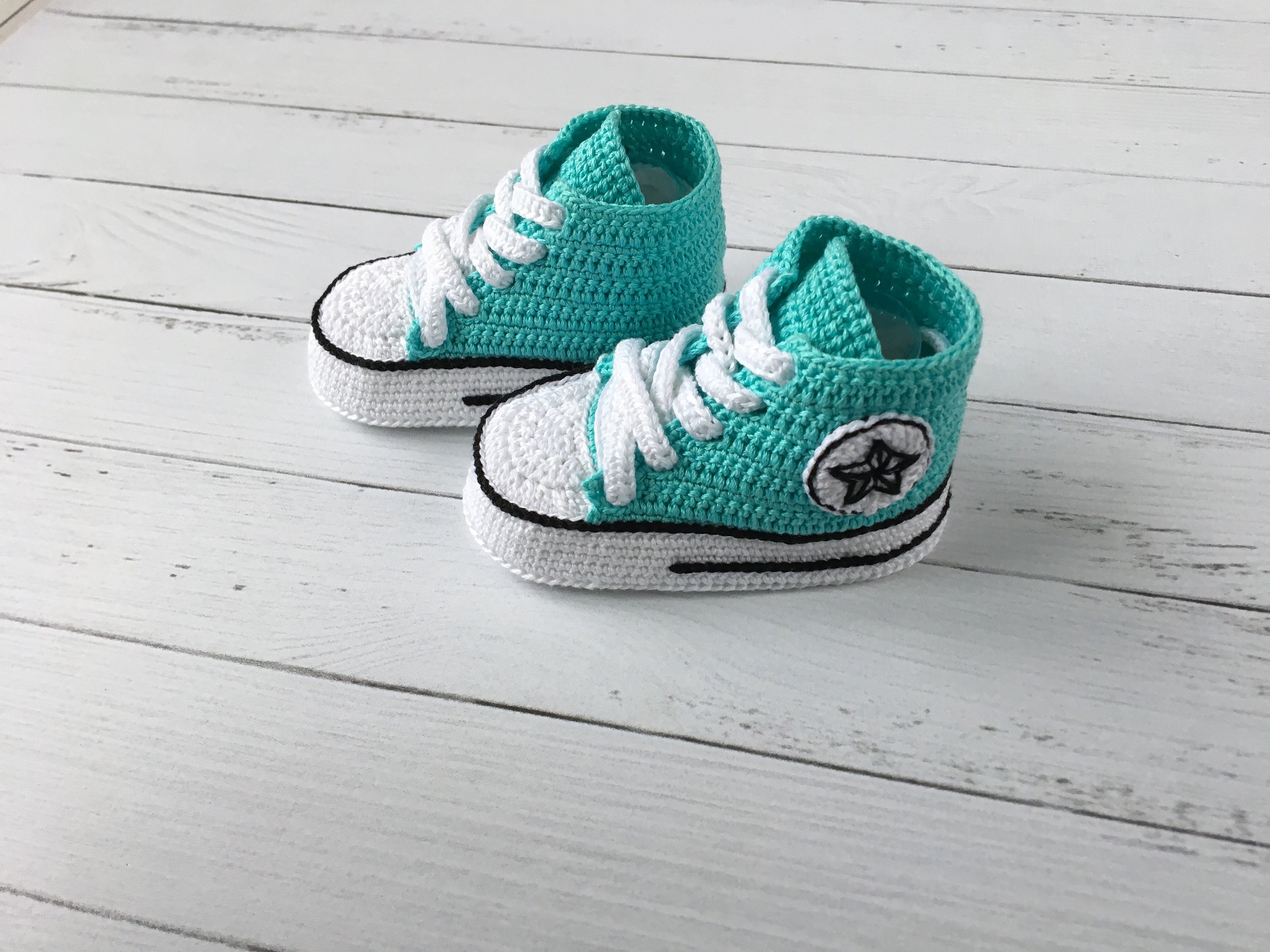 Crochet Converse All Star Baby Booties Crochet Converse Etsy