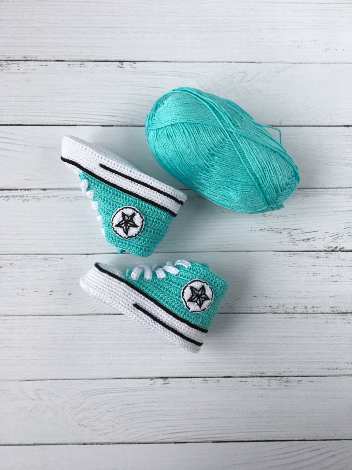 Crochet Converse All Star Baby Booties Crochet Converse Etsy
