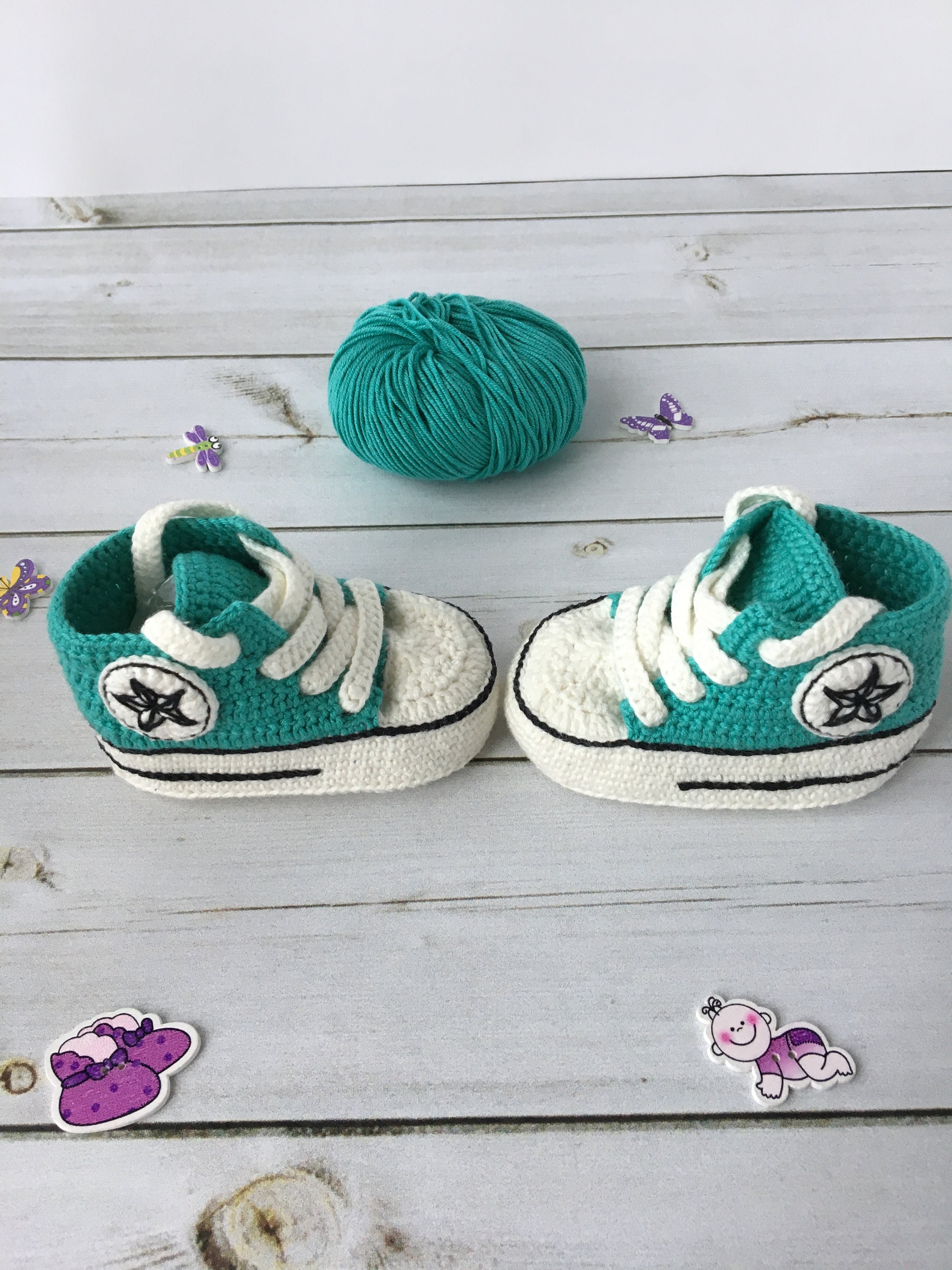 Crochet Converse All Star Baby Booties Crochet Converse Etsy