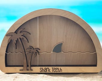Shark Tooth Shadow Box: strandschattendisplay, aanpasbaar interieur
