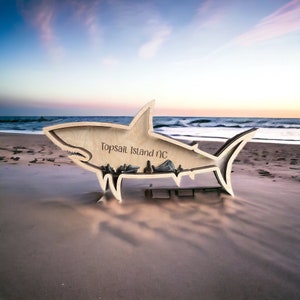Shark teeth shadow box beach vacation tooth treasures home decor beach house gift collecting collection