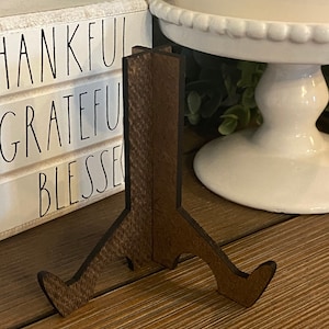 mini wood sign stand holds 3 inch sign