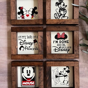 Disney Mickey Mouse Walt Minnie wood sign