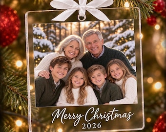 Custom Family Photo Portrait Christmas Ornament: Large Family Christmas Keepsake 2026, Picture Ornament Gift