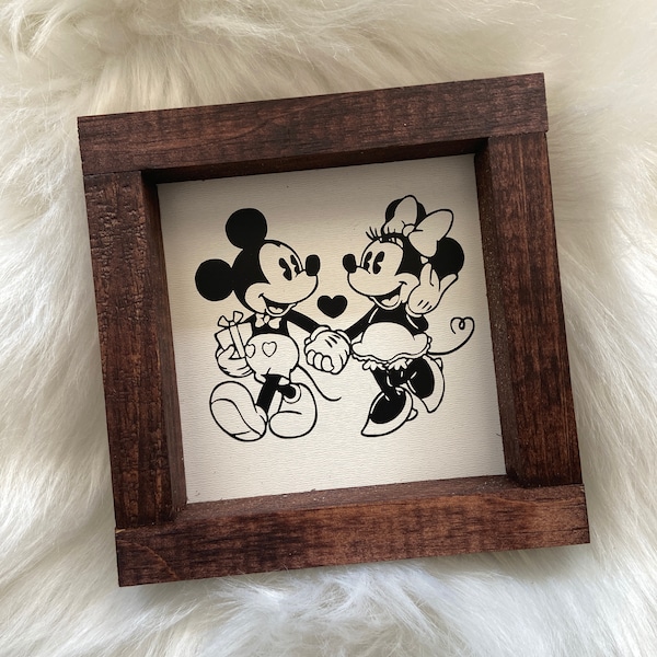 Mini letrero de madera de Disney Mickey Princess café