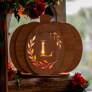 Personalized Fall Decor Pumpkin Tea Light Holder,  Monogram