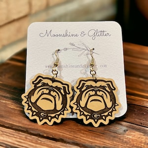 Georgia university bulldogs dangle earrings   College gift for her