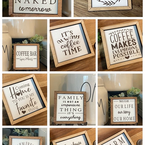 Miniature Tiered Tray Wood Signs 3x3 Etsy