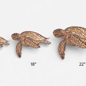 Marine Life Layered Wooden Sea Turtle Wall Art – Ocean Decor, Beach House, Handcrafted Seaside image 3