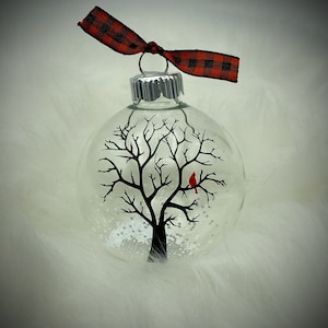 Glas Kardinalbaum Gedenkschmuck in Erinnerung an den Weihnachtskardinalverlust Weihnachtsschmuck