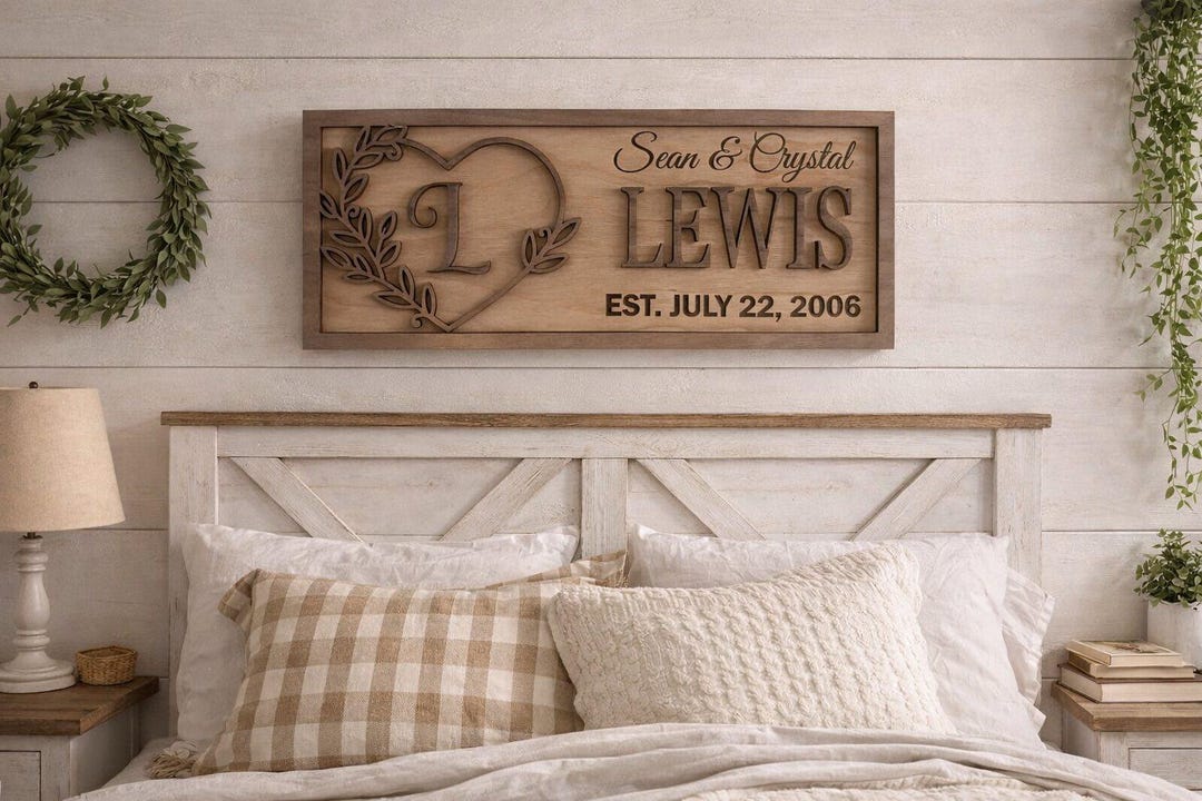 Personalized Wooden Family Name Sign With Established Date, Custom Home ...