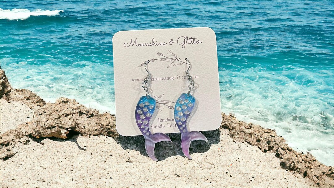 Orecchini Pendenti A Coda Di Sirena Colorati – Gioielli Da Spiaggia E Estate – Regalo Donna – Ipoallergenici