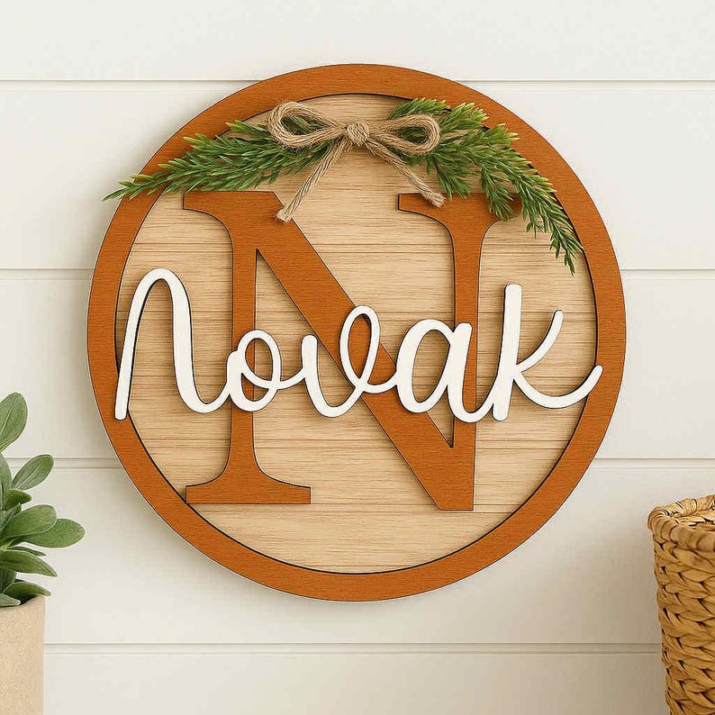 Personalized 3D Wood Monogram Sign: Rustic Farmhouse Family Name - Etsy